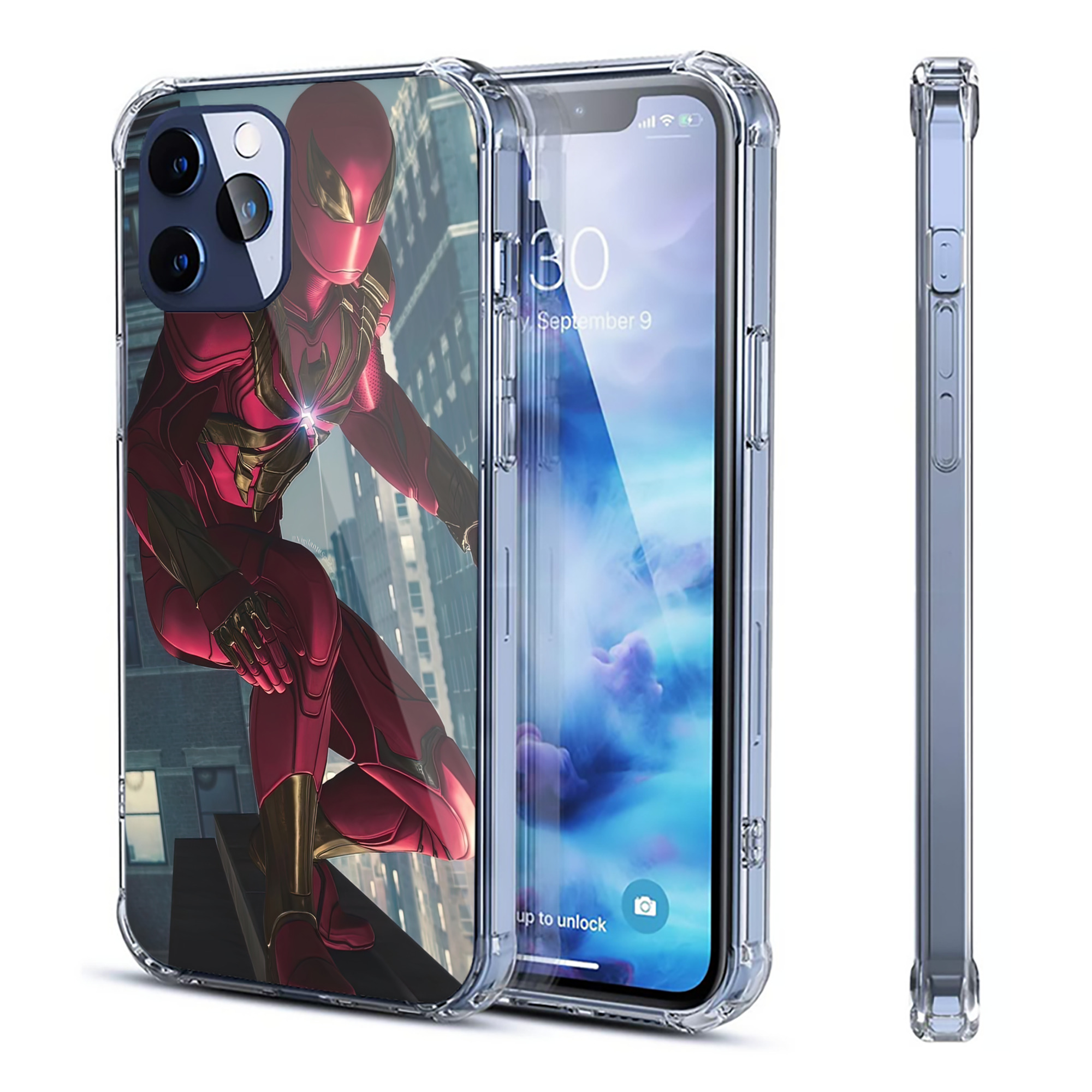 （画像用） Spider Man スパイダーマン 【iPhone 12シリーズ対応】透明スマホケース（クリアソフトケース）